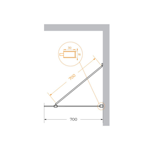Душевая перегородка Cezares LIBERTA LIBERTA-L-1-TB-70-C-NERO 70х195 стекло прозрачное профиль черный - фото 4