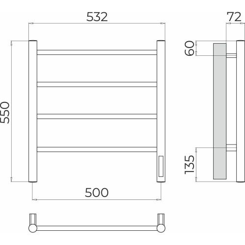 Полотенцесушитель Terminus 4670078544391 53х55 электрический хром - фото 3