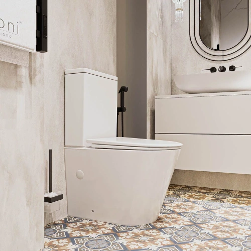 Унитаз напольный с бачком Veconi Telle VTE-64T белый глянцевый с сиденьем микролифт безободковый смыв торнадо - фото 3