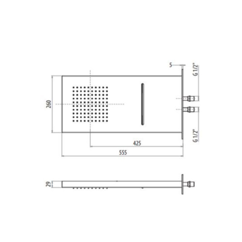 Верхний душ Gattoni Programma doccia 9945/PDCO с боковыми потертостями хром - фото 2