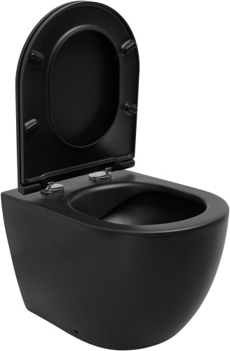 Унитаз приставной Allen Brau Reality 4.32004.31 черный матовый с сиденьем микролифт безободковый каскадный смыв - фото 3