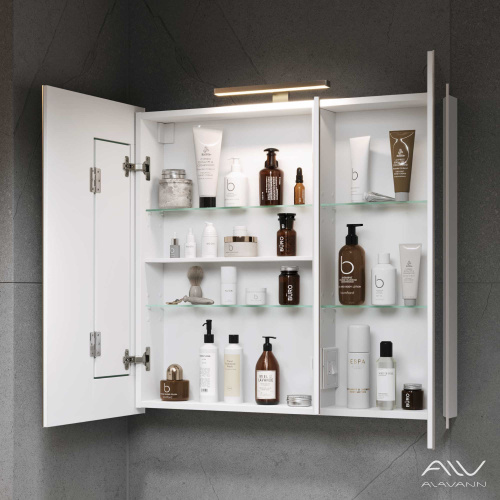 Зеркало-шкаф Alavann Cosmetic ALV0772001 90х15х80 подвесной цвет белый - фото 3