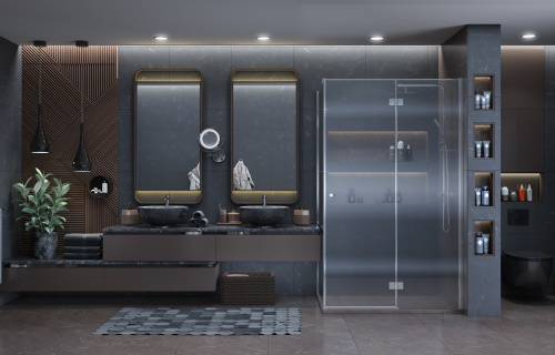 Душевой уголок Ambassador Diamond 12011108R 120х90 стекло прозрачное профиль хром глянцевый без поддона - фото 4