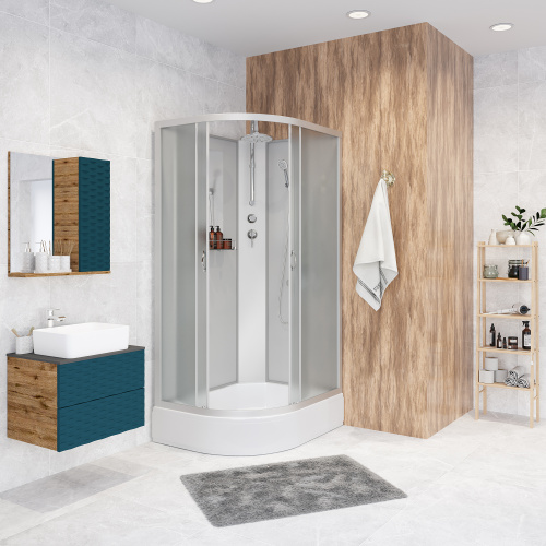 Душевая кабина Niagara Classic 339844RBKT 90х80 асимметричная без крыши ориентация правая - фото 3