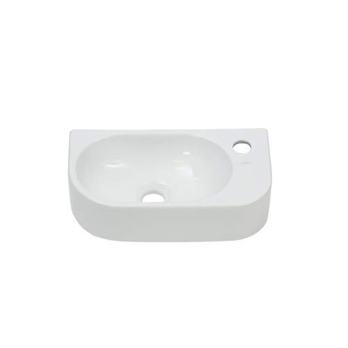 Раковина из сантехнического фарфора Melana 78204L-805 41х22 подвесная цвет белый 1 отверстие под смеситель - фото 3