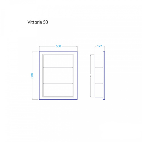Зеркало-шкаф Alavann Vittoria ALV0293001 50х13х80 подвесной цвет белый - фото 4