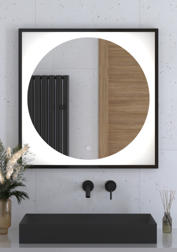 Зеркало в ванную Defesto ECLIPSE DF 2223S 80х80 цвет черный - фото 3