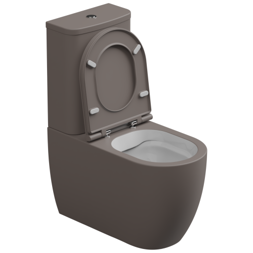 Чаша унитаза напольная GSG Ceramic Design Like LKMBLBI000/029P цвет белый/коричневый без бачка без сиденья безободковая смыв торнадо - фото 2