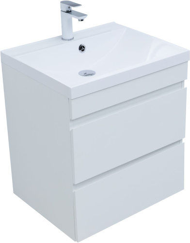 Тумба под раковину Aquanet Нота NEW 00335417 57х47х61 подвесная цвет белый - фото 3
