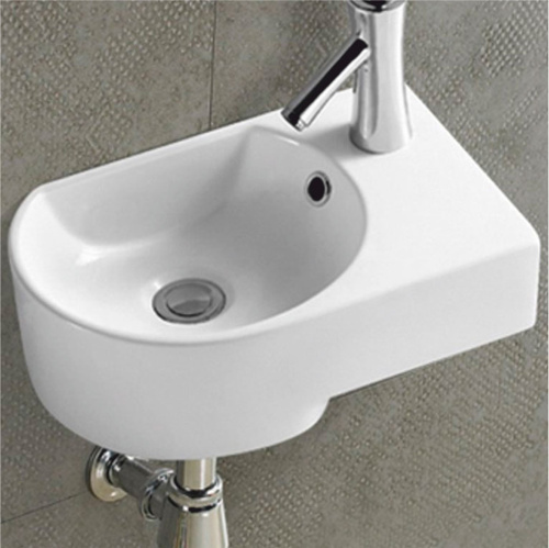 Раковина из сантехнического фарфора Melana 320347L-805 42х27 подвесная цвет белый 1 отверстие под смеситель - фото 2