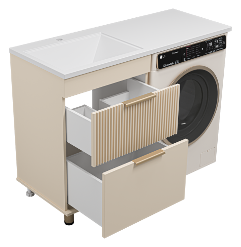 Тумба под раковину Brevita Enfida ENF-07060-032Я 58х48х76 напольная цвет бежевый - фото 5