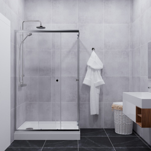 Душевой уголок Тритон Вента Щ0000049618 120х80 стекло прозрачное профиль хром с поддоном - фото 2