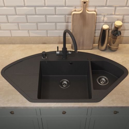 Кухонная мойка Uperwood Quartz Premium UPD-06 3910202123 100х50 цвет черный поверхность матовая - фото 4