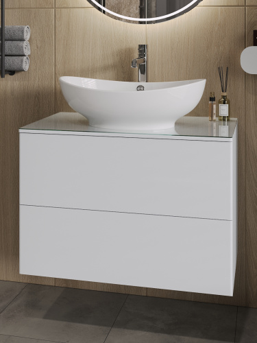 Тумба с раковиной Orange Otto Ot-75TuGLASS+G56 75х41х72 цвет белый - фото 4