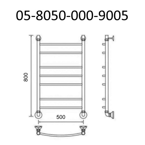Полотенцесушитель Маргроид Вид 5 05-8050-000-9005 53х80 водяной черный матовый - фото 2