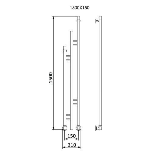 Полотенцесушитель Veconi Maola-B M150B-B 15х150 водяной черный - фото 3