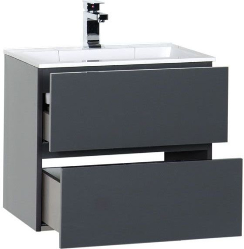 Тумба с раковиной Aquanet Алвита 00213094 60х45х53 подвесная цвет серый - фото 2