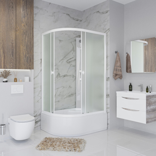 Душевая кабина Niagara Promo P90/80/40R/MT/BK 90х80 асимметричная без крыши ориентация правая - фото 3