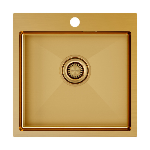 Кухонная мойка Paulmark VELTEN 51 PM905151-BG 51х51 цвет брашированное золото поверхность матовая