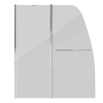 Душевая шторка на ванну Grossman GR-100/2 120х140 стекло прозрачное профиль хром глянцевый ориентация универсальная