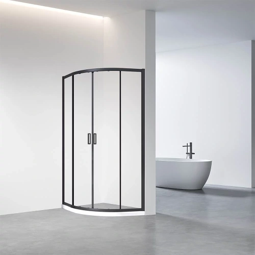 Душевой уголок Veconi Rovigo RV01B-90-01-C7 90х90 стекло прозрачное профиль черный без поддона