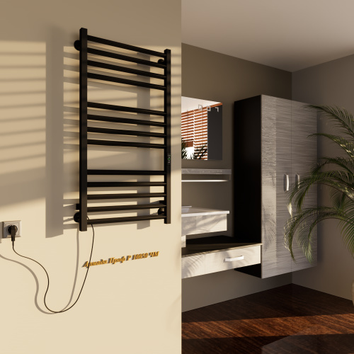 Полотенцесушитель Altasan АрмадаПроф АрмадаПрофР10050ЧМ подвесной 53х101 электрический черный муар - фото 3