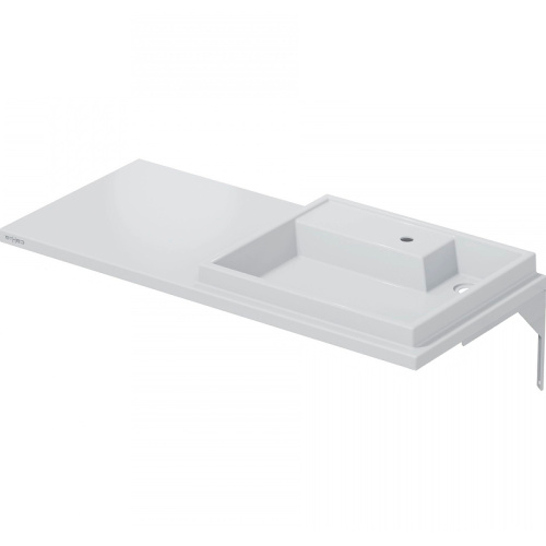 Раковина из искусственного камня СанТа Юпитер 900132 110х50 над стиральной машиной цвет белый 1 отверстие под смеситель - фото 2