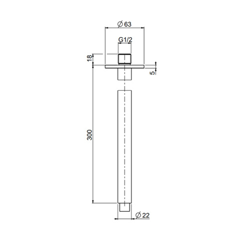Держатель верхнего душа QuadroDesign BD002AS_300MM сталь - фото 2