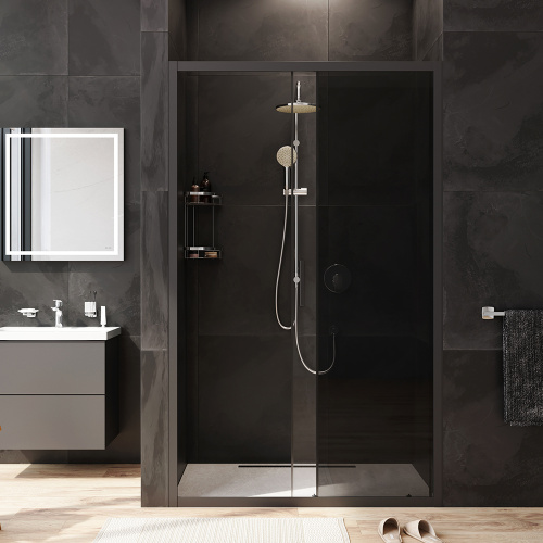 Душевая дверь Am.Pm Gem W90G-120-1-195BG 120х195 стекло прозрачное профиль черный - фото 4