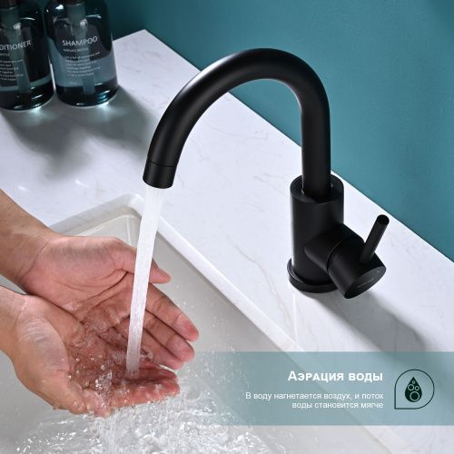Смеситель для кухни Splenka S201 S201.13.06 на мойку черный - фото 5
