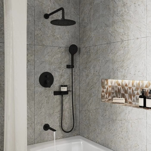 Душевая система Milardo Rora RORBL03M68 встраиваемая в стену цвет черный матовый - фото 3