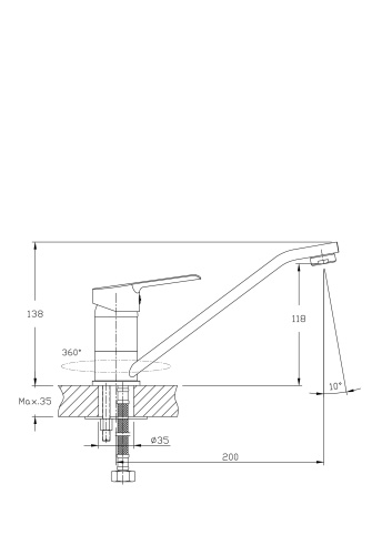 Смеситель для кухни Rush Victoria VI7135-25 на мойку хром - фото 2