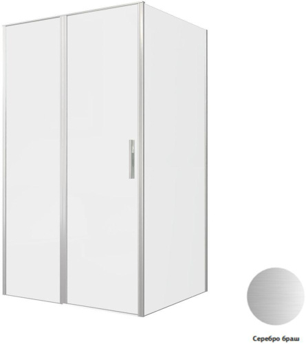 Душевой уголок Allen Brau Priority 3.31032.BA + 3.31047.BA 120х100 стекло прозрачное профиль серебро брашированное без поддона - фото 5