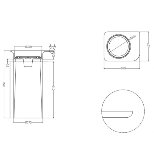 Раковина из искусственного камня Salini NINFEA 130221M 45х54 напольная цвет белый без отверстий под смеситель - фото 2