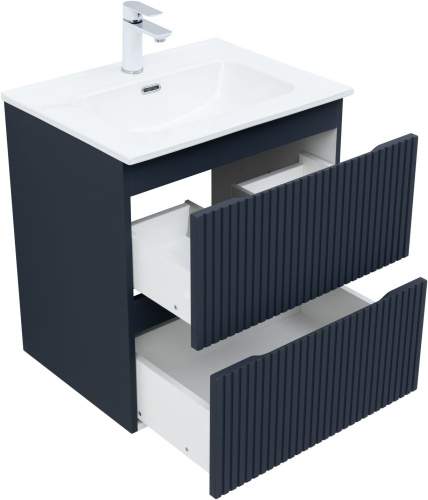 Тумба под раковину Aquanet Джейн (Flat) 00335427 60х46х64 подвесная цвет синий - фото 4