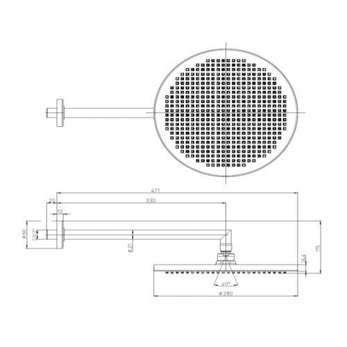 Верхний душ Bossini Apice H70430H.030 хром - фото 2