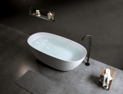 Ванна из искусственного камня Timo SATU SATU1450 145х78 отдельностоящая овальная - фото 4