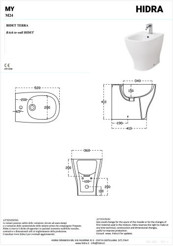 Биде Hidra My M24/001 напольное - фото 2