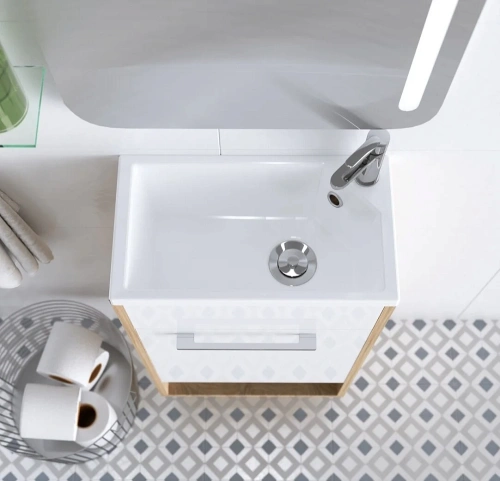 Тумба с раковиной 1MarKa Lira У85922 39х22х85 напольная цвет дуб сонома - фото 3