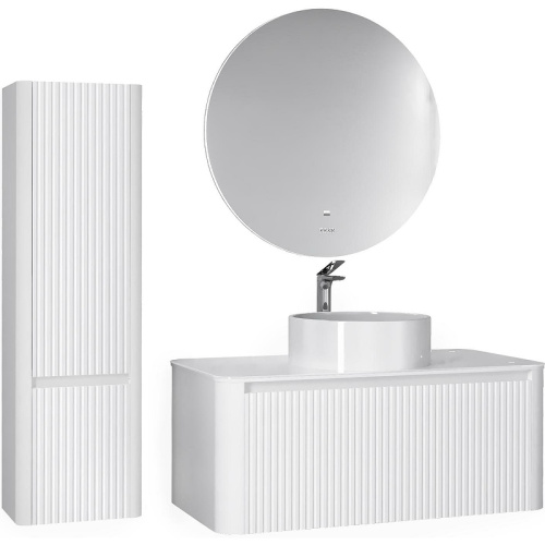 Тумба под раковину Jorno LUMINO Lum.01.100/P/W/JR 100х52х42 подвесная цвет белый - фото 2