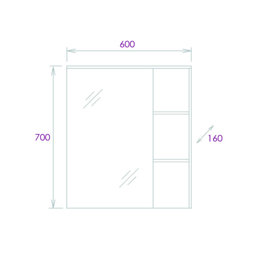 Зеркало-шкаф Onika Легран 206071 60х16х70 подвесной - фото 3