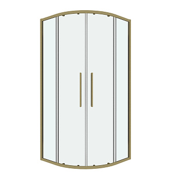 Душевой уголок Grossman Cosmo 301.K33.02.9090.32.00 90х90 стекло прозрачное профиль золото матовое без поддона