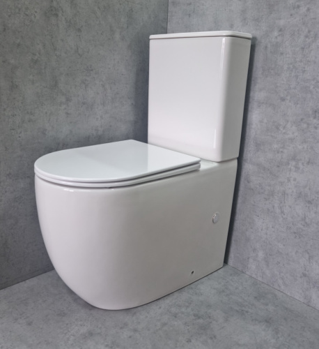 Унитаз напольный с бачком CeramaLux TR2176 белый глянцевый с сиденьем микролифт смыв торнадо - фото 2