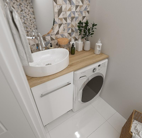 Столешница 1MarKa Wash Ц0000004099 110х50 накладная цвет дуб сонома - фото 2