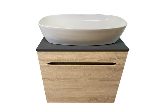 Тумба с раковиной Sintesi STL.W7017_SIN-LVB-APP-405 60х55х50 подвесная цвет бежевый - фото 4
