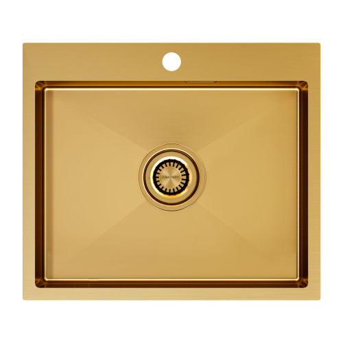 Кухонная мойка Paulmark VELTEN 59 PM805951-BG 59х51 цвет брашированное золото поверхность матовая