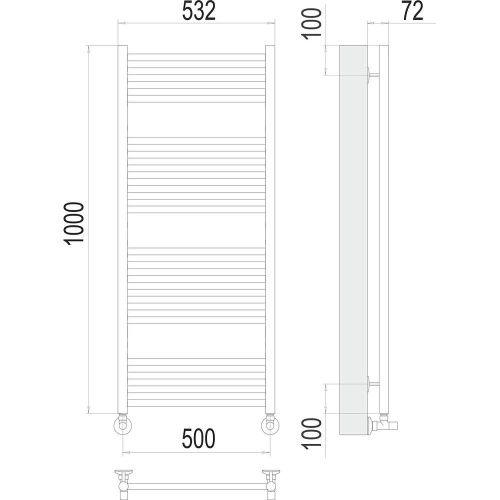 Полотенцесушитель Terminus 4670078529381 53х100 водяной хром - фото 3