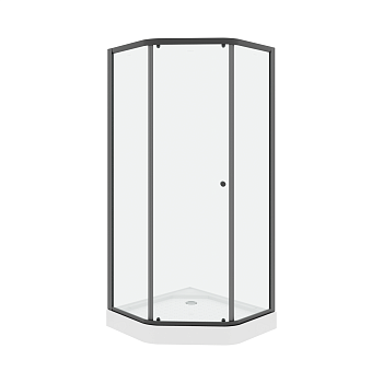 Душевой уголок Parly ZEP91B 90х90 стекло прозрачное профиль черный с поддоном
