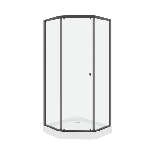Душевой уголок Parly ZEP91B 90х90 стекло прозрачное профиль черный с поддоном