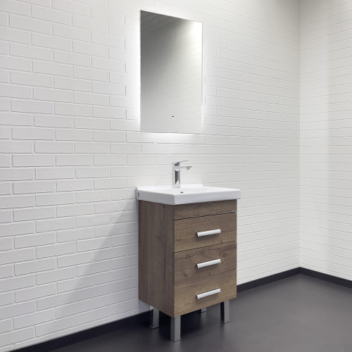 Тумба с раковиной Comforty Никосия 00-00018024CF 50х40х85 напольная цвет дуб темный - фото 5